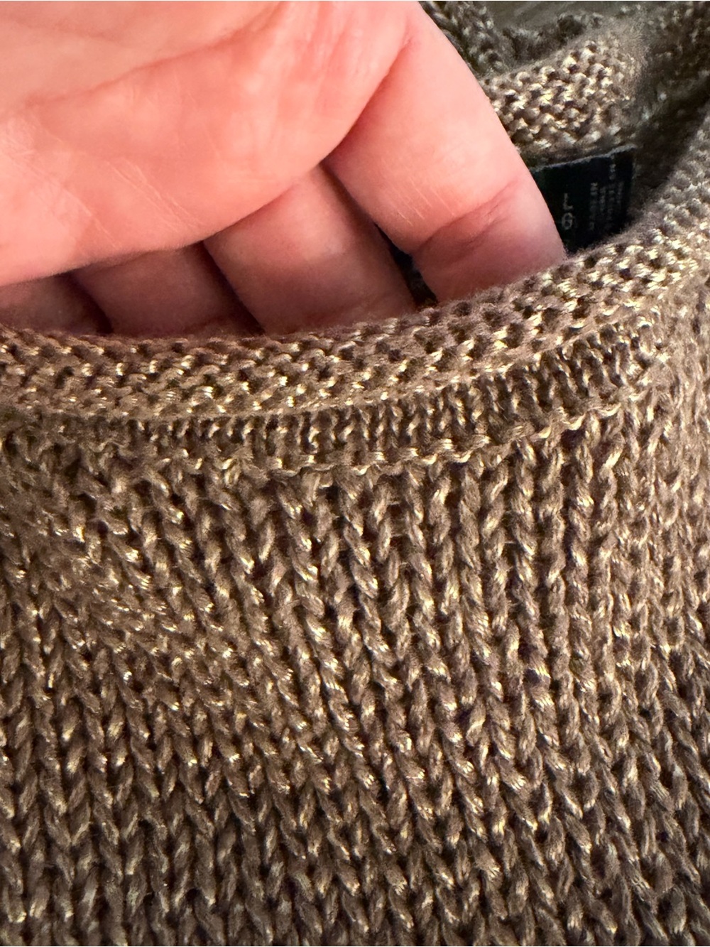 Lauren Ralph Lauren Rolled Neck Knit Sweater Gold Large - Picture 10 of 10